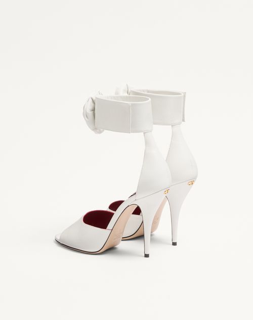Valentino Garavani - Drip Rose Kidskin Sandal With Crystals 105mm - White - Woman - Sandals